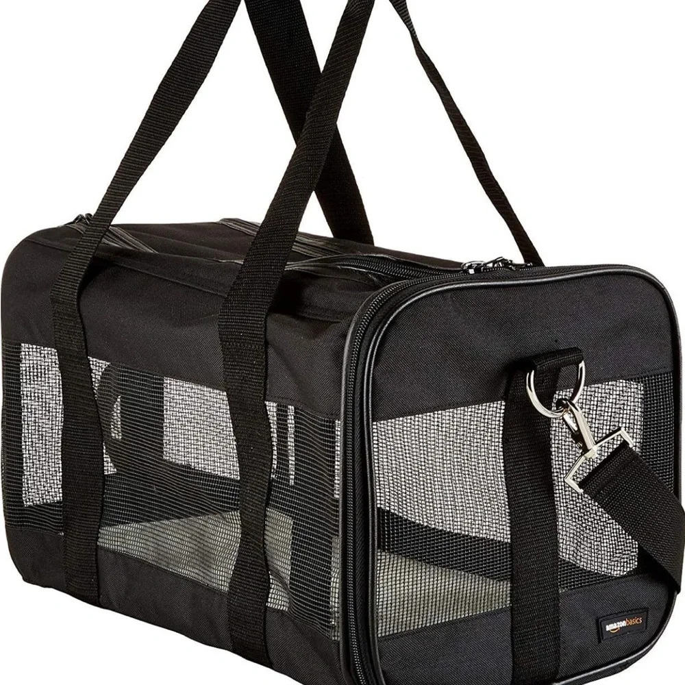 Amazon Basics Soft-Sided Mesh Pet Travel Carrier for Dog, Cat, Medium